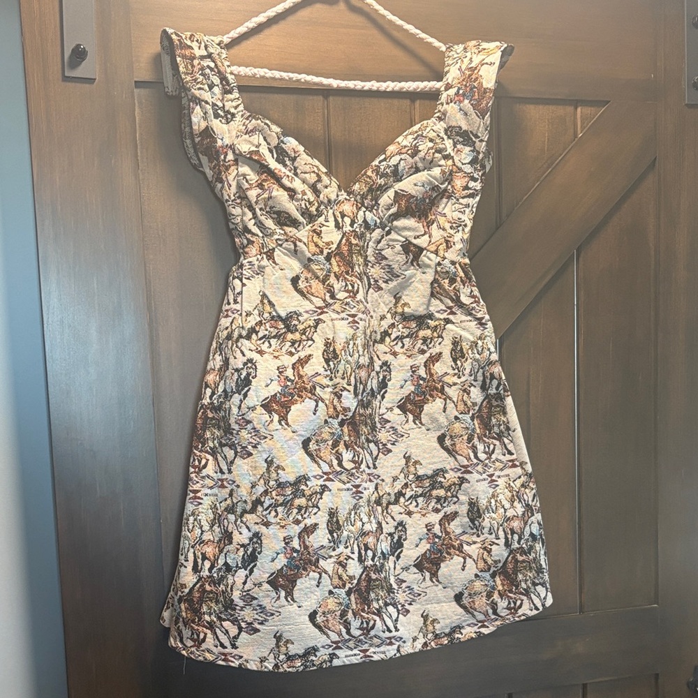 Wild Horse Print Sleeveless Mini Dress